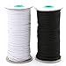 Tosnail 2 Pack 120-Yards Long 1/8" Wide Knit Elastic Spool Elastic Cord for Sewing or Craft Project - Black and White Total 240 Yards