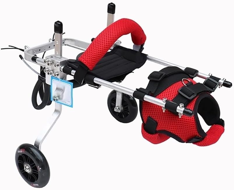 Pet Wheelchair for Hind Leg Support, Lightweight Adjustable Dog & Cat Wheelchair with Widened Belly Band & Leg Guards (3 Sizes)(3-6 Months)
