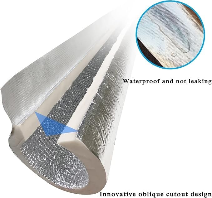 Evite heladas con el tubo de espuma para aislamiento de tuberías de agua exterior autoadhesivo 4