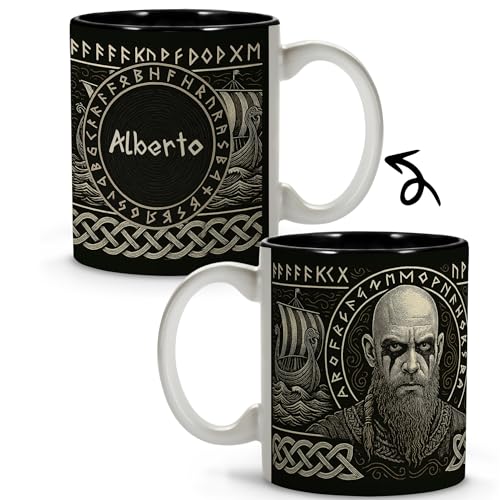 LolaPix Tasse Viking personnalisée. Accessoires Vikings homme. Tasse inspirée de Floki. Cadeau de fête des pères. Vikings Fans. Cadeaux homme du Nord. Carafe à bière. Caneca Bière. Carafe nordique.
