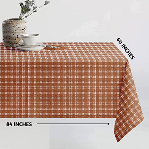 Folkulture Fall Tablecloth For Fall Decorations For Home, 100% Cotton Thanksgiving Tablecloth 60" X 84" For Fall Décor, Farmhouse Table Cloth Or Boho Table Cover For Fall Table Décor (Burnt Orange) #TOP7