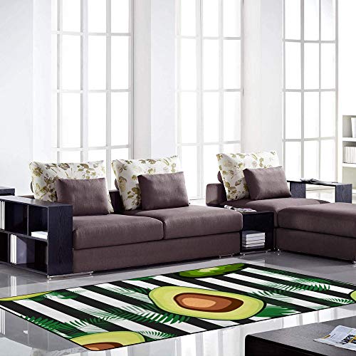 Tapis de salon avocat Ruchen en velours corail pour réchauffer un sol froid - 4