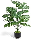 florisso 28' Artificial Monstera Plant Tall Fake Faux Plants Indoor Outdoor Tree for Living Room Home House Decoration