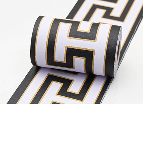 Dostear Frises Papier Peint Motif De Bordure DoréE 10cm X 1000cm Moulure Murale Autocollant Murals Adhesif Murale Plinthe Adhesive PVC