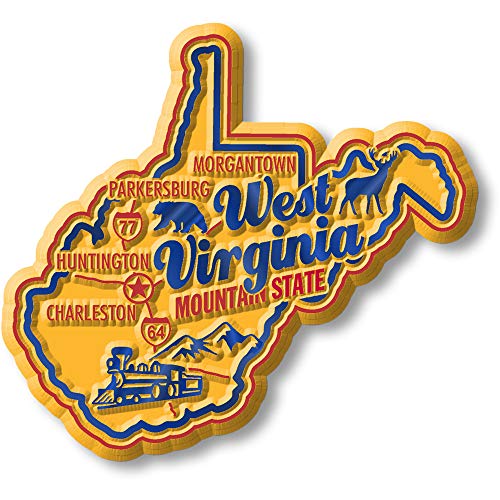 Imán de Estado Premium West Virginia 2.9 x 2.7 in