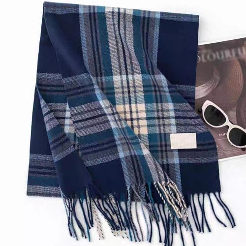 IZUS Men Women Christmas Red Plaid Scarf Cashmere-Feeling Long Scarves Cold Weather Outdoor Warm Acc3