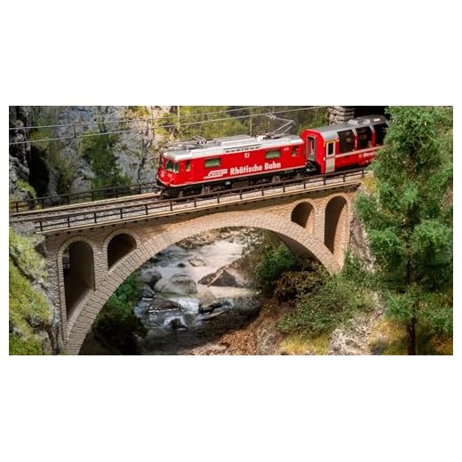 NOCH Viaducto de bromo para construcción de maquetas de Corte láser de 18,6 x 3,8 cm, Altura de 8,6 cm, para Carril N