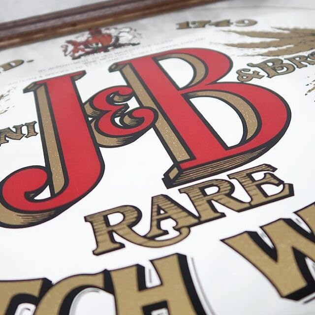 美品 J&B レア 鏡 JB スコッチ ウィスキー パブミラー　約45.5×35 Amazon.co.jp: J&B レア 鏡 JB スコッチ ウィスキー パブミラー