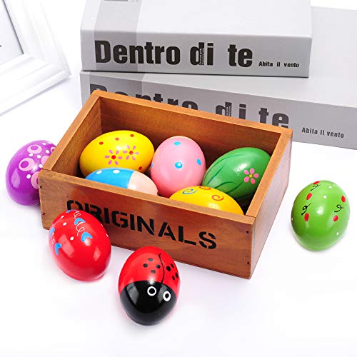 Easter Wooden Egg Shakers Maracas for Party Favors, Classroom Prize Supplies and Percussion Musical Instrument(9 PCS) - Image 6
