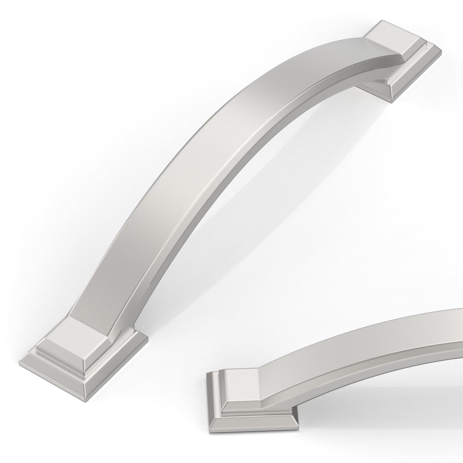 Talentedeco 10 Pack Brushed Satin Nickel Cabinet Pulls 3.75 Inch(96mm) Kitchen Cabinet Handles Vintage Retro Cabinet Hardware for Drawer Pulls