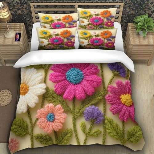 Parure de lit confortable en microfibre imprimé en 3D résistante pour lit king - 5