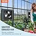 VEVOR Shutter Exhaust Fan, 10'' Wall Mount Attic Fan with Temperature Humidity Controller, 820 CFM, 10-Speed Adjustable, Ventilation and Cooling for Greenhouses, Garages, Chicken Coops, ETL Listed
