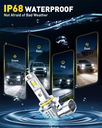 Image of AUXITO H11 9005 LED Bulbs Combo 6500K White 180,000LM Mini Size H8 /H9,4PCS