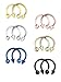Produktbild BBTO 12 Stücke Edelstahl Nasenstecker Septum Hufeisen Hoop Stud Piercing Ringe für Ohr Augenbraue Tragus Lip