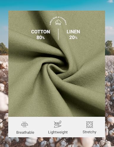 Image of COOFANDY Mens Cotton Linen Pants Casual Drawstring Summer Beach Pants Lightweight Linen Dress Trousers