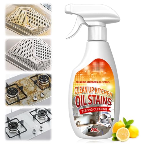 jioijioi Clean Up Kitchen Oil Stains Spray Kitchen Spray Cleaner All-Purpose Cleaning Spray for Kitchens Multi-purpose Oils Stain Cleaner Clean Up Kitchens Oil Stains (240ml)