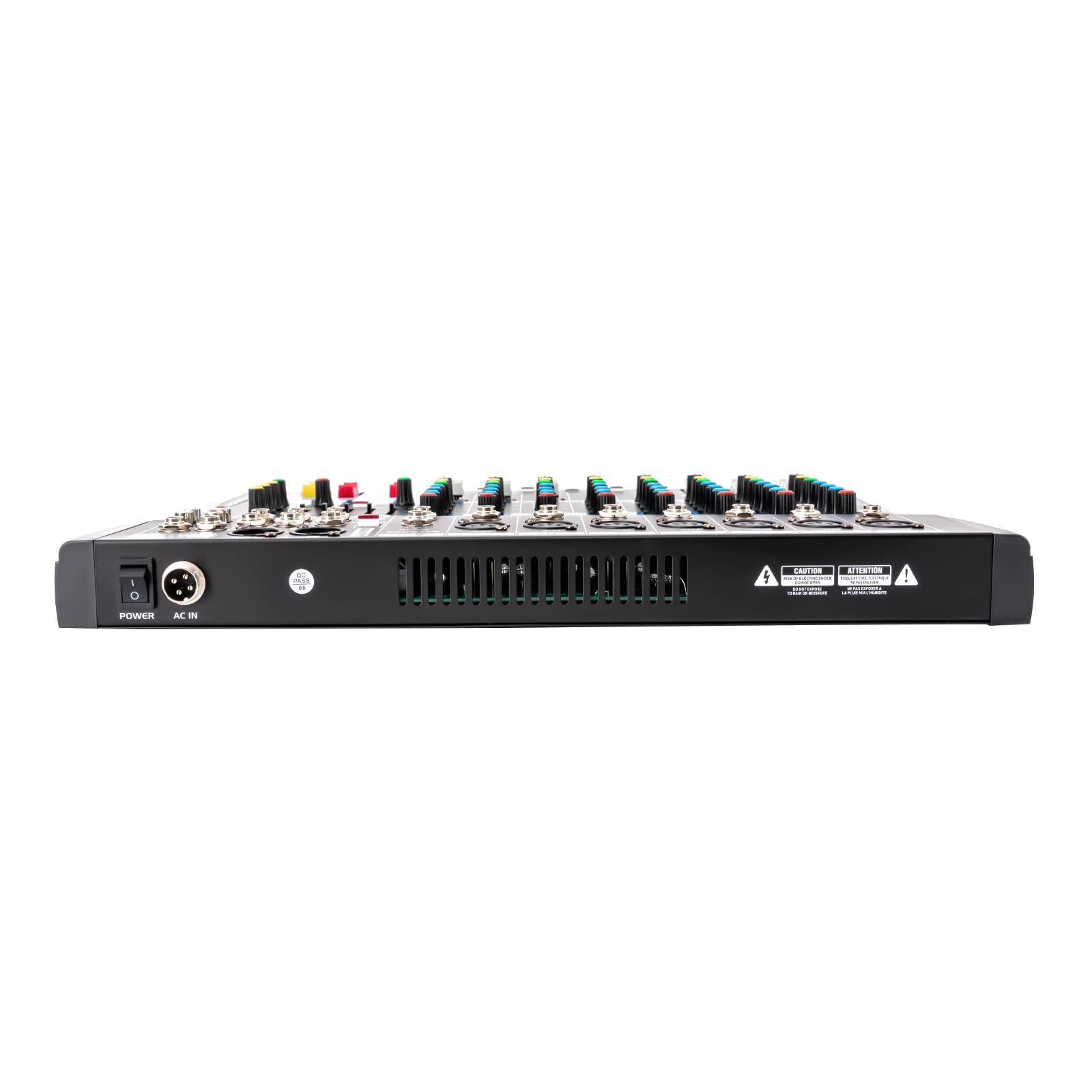Consola de mezcla profesional 48V 8 canales con entrada digital USB MP3 Bluetooth Pantalla LCD Estéreo DJ Audio Mixer para festivales de música Estudios de grabación 38x31x3.5cm