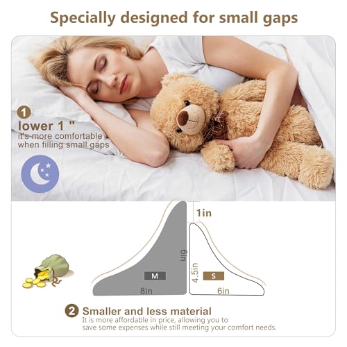 Vekkia King Bed Wedge Gap Filler Pillow/Mattress Wedge Gap Filler/Headboard Pillow/Bed Gap Filler to Close Gap (0-3.5") Between Headboard and Mattress King(White)
