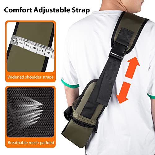 NATUYA Dog Sling Carrier Puppy Carrier Openable Breathable Mesh Hands-Free Small Dog Carry Travel Bag with Adjust Padded Strap Pockets Large Pet Carrier for Outdoor Hiking (Green, for Pet 8-15 lb)