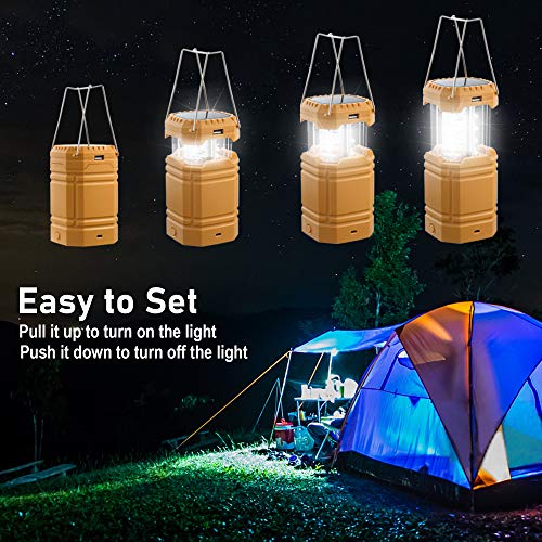 ROCAM Camping Lantern Flashlight,Solar Outdoor Camping Light Emergency Waterproof Bright Light,Solar Charge,3000mAh Power,Hand Crank Charge,Suitable for Camping, Hiking,Tent,Fishing, Home