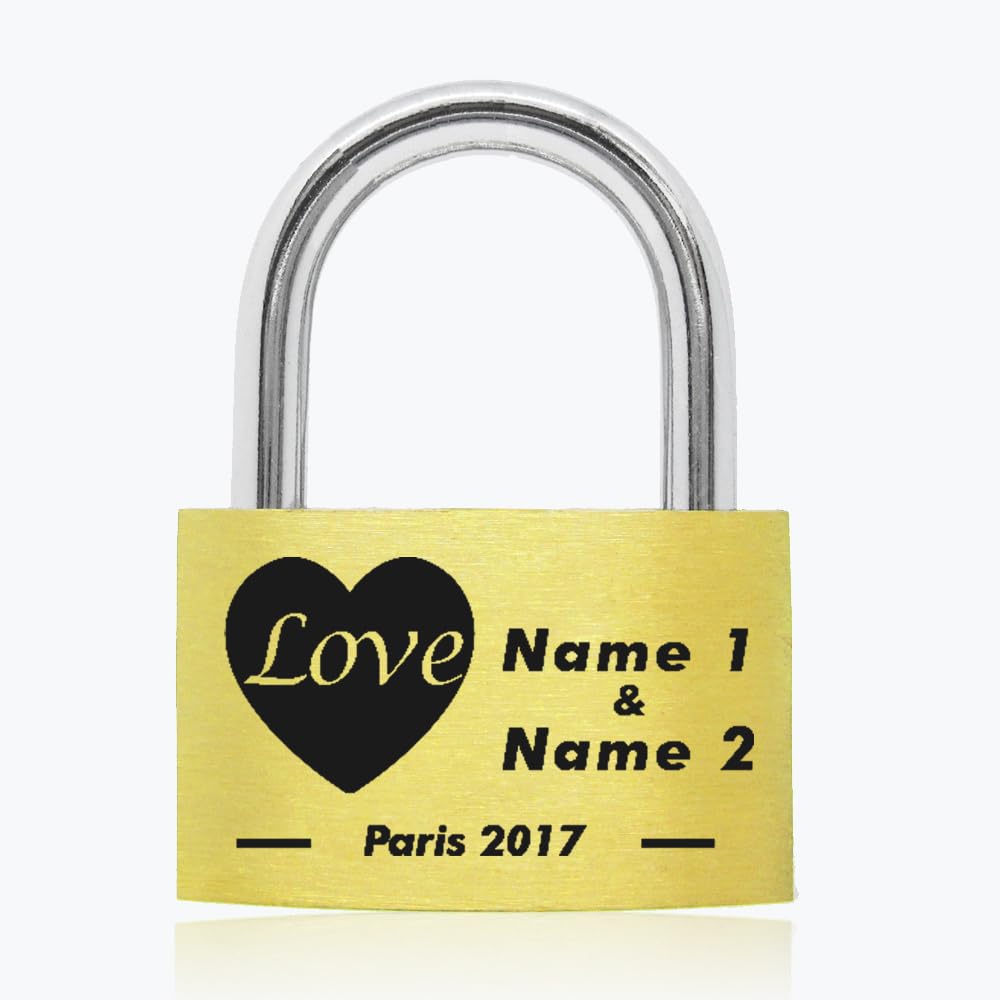 EDSG Personalised Engraved PadlockWedding | Annivesary Gift | Present Love Lock Comes in Gift Box Hand Finished in UK(Love Heart)