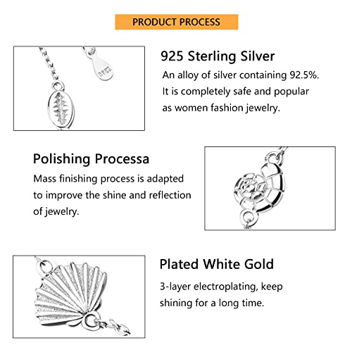 Orange Forest Starfish Shell Anklet For Women 925 Sterling Silver Adjustable Foot Ankle Bracelet Ocean Beach Jewelry Gifts For Women #TOP4