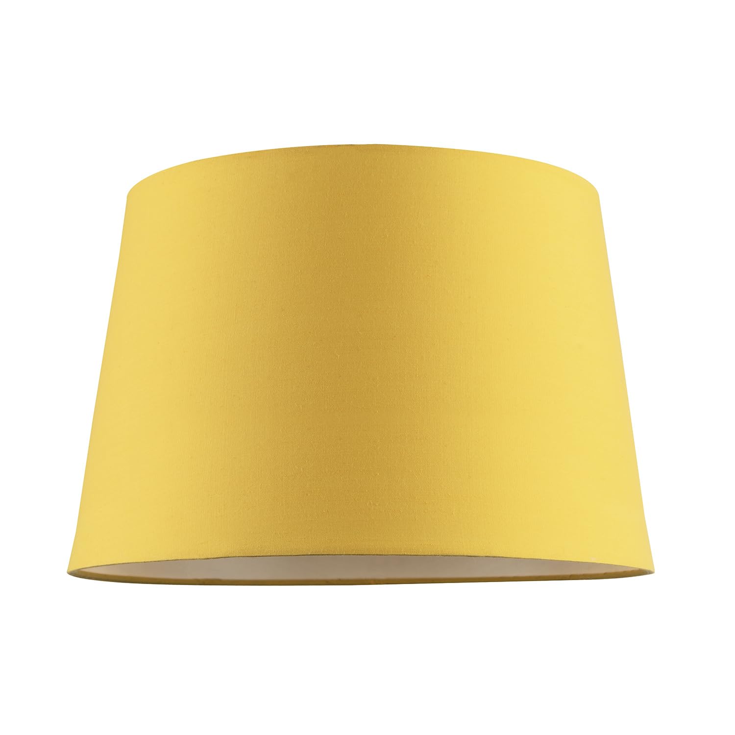 Happy Homewares Yellow/White Cotton Fabric 12Inch Drum Lampshade With Cotton Inner