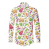  Générique Chemises pour Grands Hommes Chemise imprimée décontractée à Manches Longues pour Homme, Printemps-Automne, par Foreign Trade. Coupe ajustée. Chemises Homme pour Homme (White, XL)