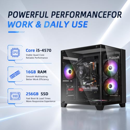 Image of Desktop Computer Gaming PC, i5 CPU Up to 3.6GHz, ,16GB RAM, 256GB SSD,