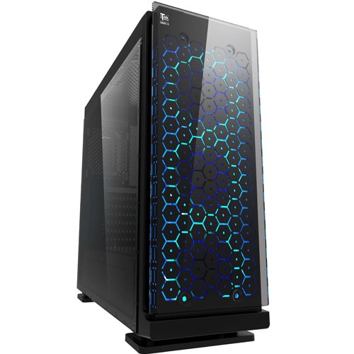 ITEK Case COSMIC 19R2 - Gaming Middle Tower, USB3, 3x12cm RGB fan (con telecomando), Trasp Wind XL, Front Panel Temp Glass