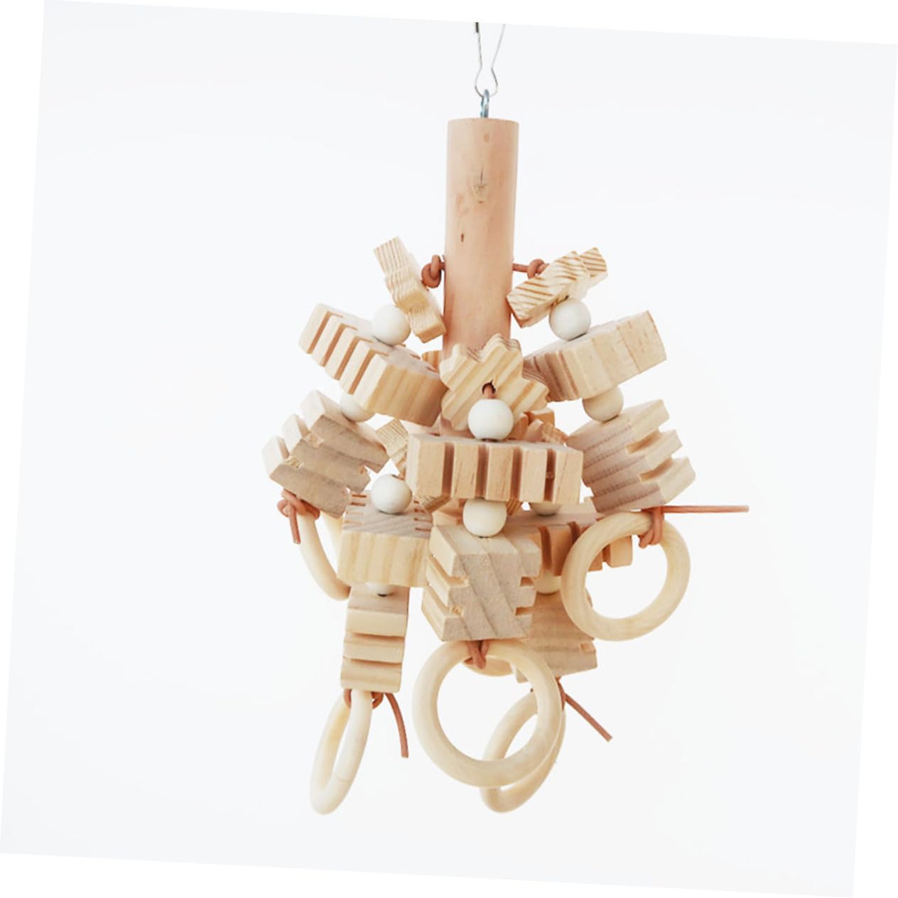 Toddmomy 2piezas Juguete De Madera para Pájaros Colgante De Masticar y Moler Juguete De Entretenimiento para Periquitos y Cacatúas para Jaulas De Aves y Actividades De Roer