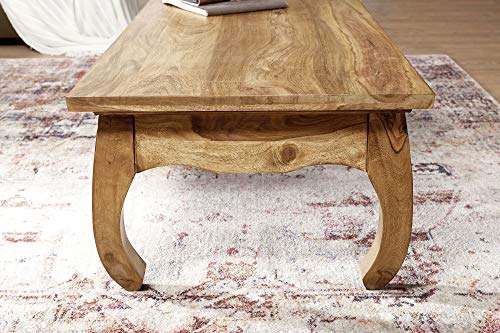 WOHNLING Couchtisch Massiv-Holz Akazie 110cm breit Wohnzimmer-Tisch braun Design Natur-Produkt Landhaus-Stil Beistelltisch Wohnzimmermöbel Unikat modern Massivholzmöbel Echtholz rechteckig - 7