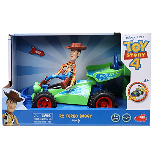 Jada Toys Jada Disney Pixar Toy Story 4 Turbo Buggy W/Woody Radio Control Vehicle, 2.4 Ghz, 1: 24 #TOP7