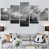 SIGNWIN 5 Panel Canvas Wall Art Duotone Forest for Home Decorations Ready to Hang - 60