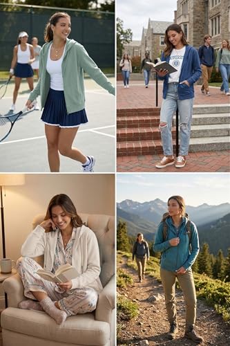 Image of Witsmile Zip Up Hoodie Women Oversized Sweatshirt Long Sleeve 2026 Fall Outfit Lightweight Jackets Workout Clothes