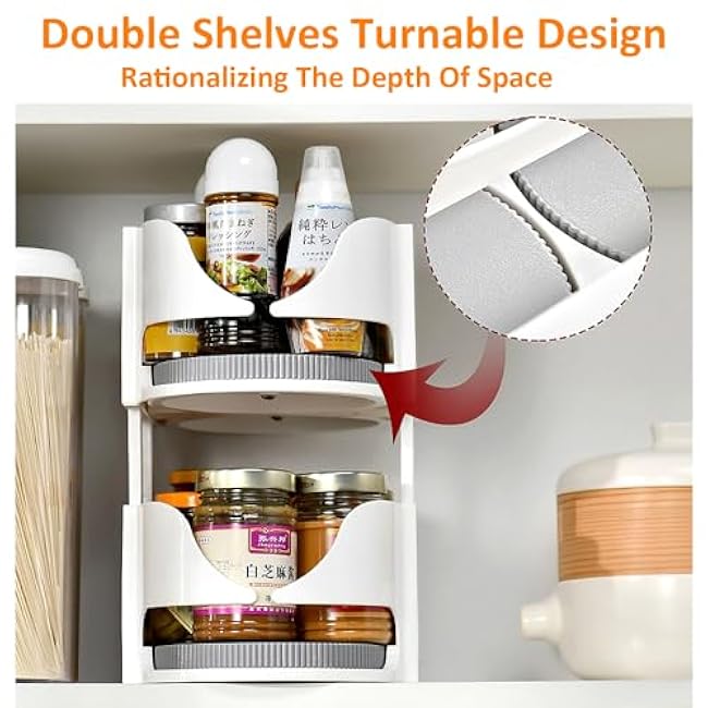 Lazy Susan Turntable for Cabinet, DlY 360¡ã Rotate Fridge Lazy Susan Organizer,Organization & Storage Rotating Shelves for Lazy Susan Pantry Kitchen Cabinet Dining Table Counter top Vanity(1 Pack)