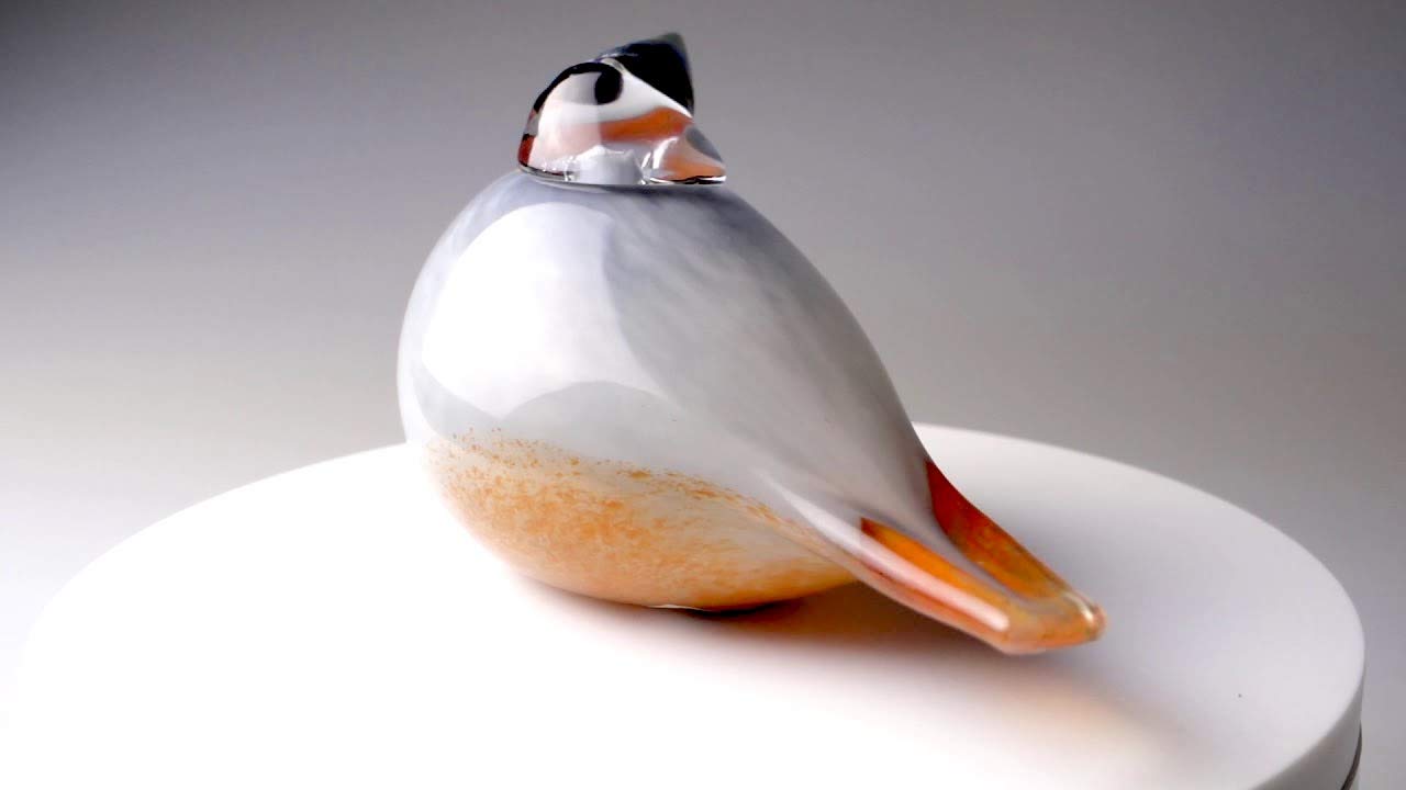 Iittala Birds 005909 Siberian Jay Bird Glass Figurine By Toikka