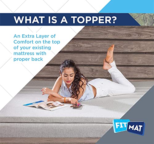 Image of FITMAT Memory Foam Mattress Topper with Advanced Design and Technology (35x75x03, White 3 inch)