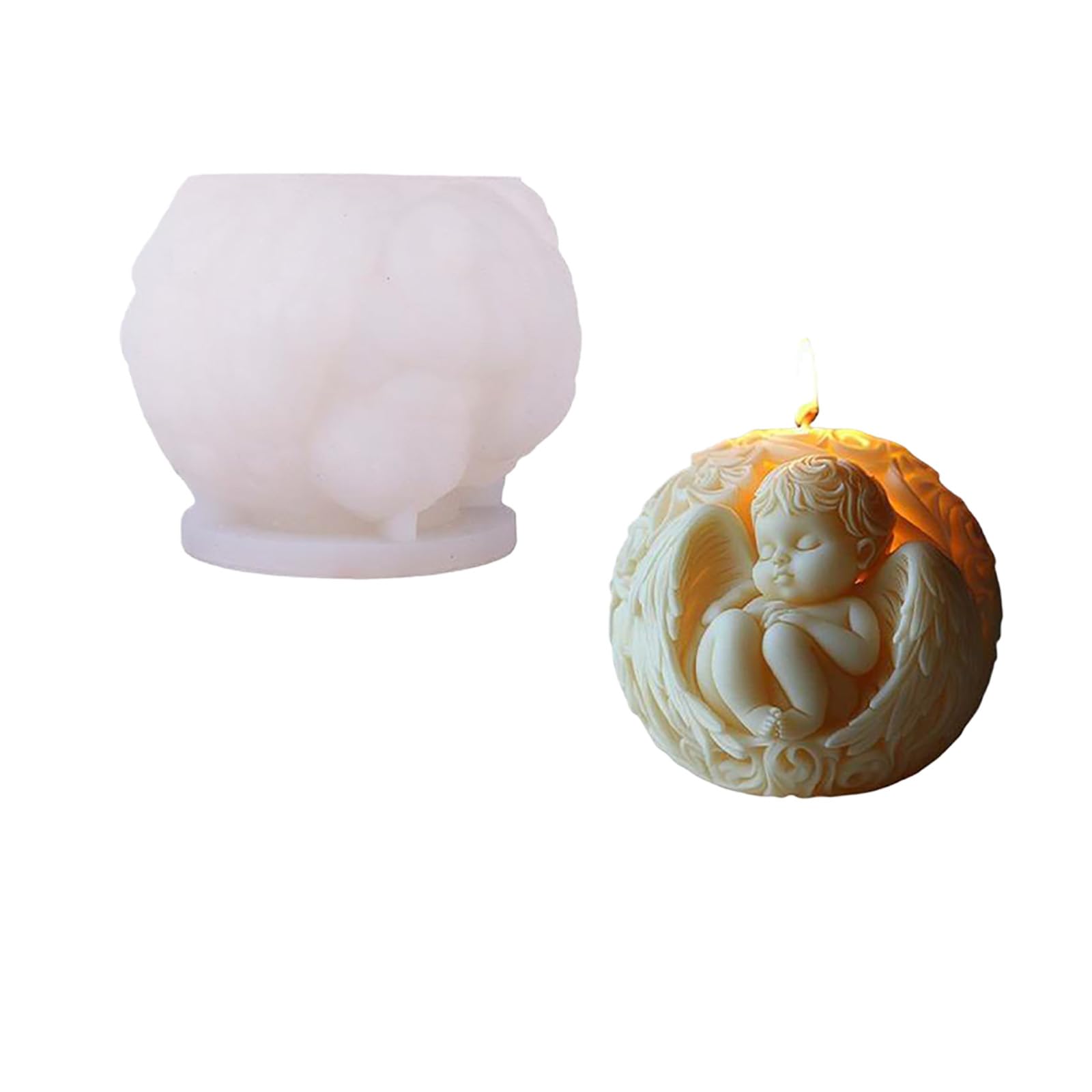 hogtnd Reusable Silicone Mould for Sleeping Angel Candle Decorations and Art with Easy Use, Food Grade Silicone