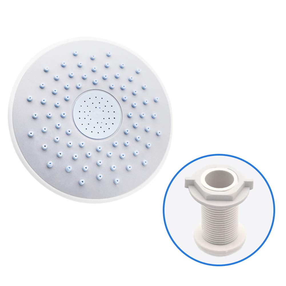 Soffione doccia a pioggia con design avvitato in gomma siliconica ABS rotonda da 19 cm, per cabina doccia a pioggia Rubinetti sul tetto della stanza Spruzzatori d'acqua
