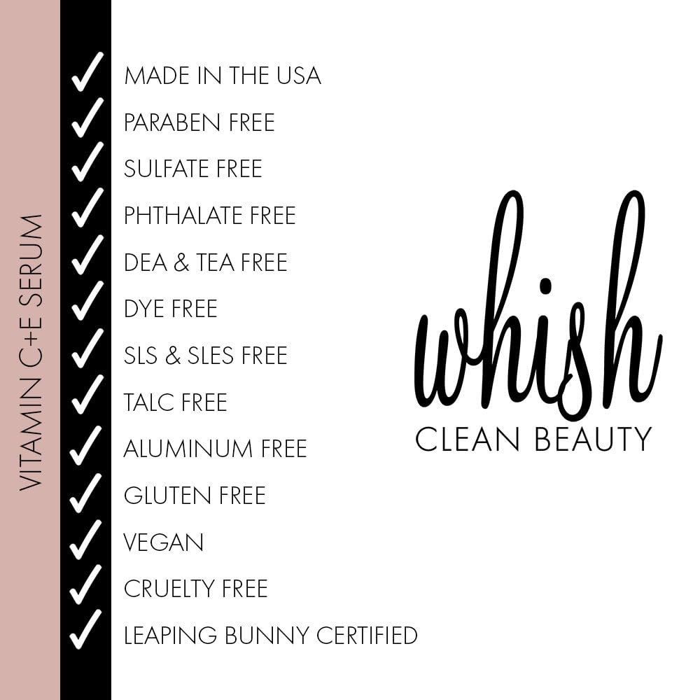 Whish Bakuchiol Retinol Face Serum with Vitamin C+E, Korean Plant-Based Anti-Aging Formula, 1oz