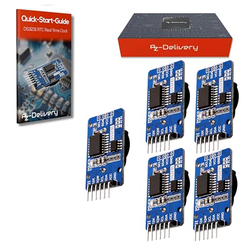 AZDelivery 5 x Reloj en Tiempo Real Modulo RTC Compatible con