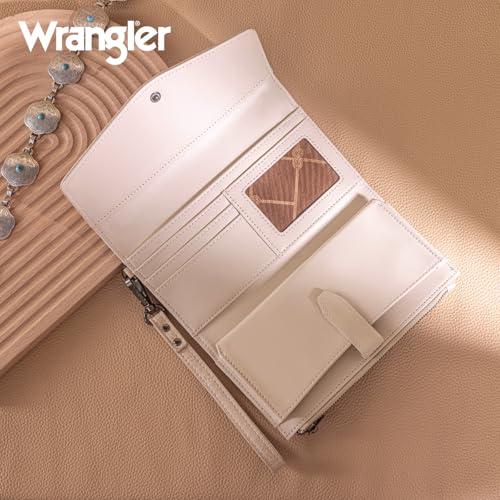 Image of Montana West X Wrangler Woman Wallet Large Wristlet Women's Wallets, Card Cases & Money Organizers Trifold Wristlet Wallet with Coin Purse and Rfid Lining