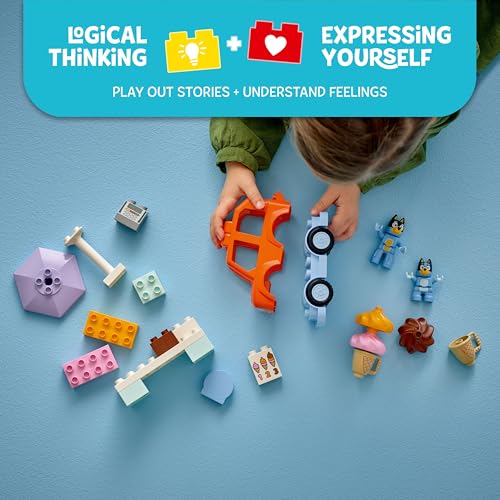 LEGO DUPLO Bluey Ice Cream Trip with Bluey - Toddler Toy for Kids, Boys, and Girls Ages 2+ - Includes Figure and Ice Cream Stand - Sensory Toy for Pretend Play - Preschool Gift Idea - 10458 - image 3