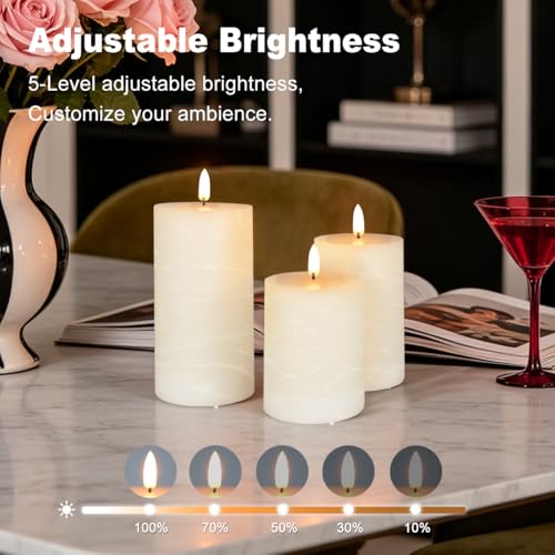 Image of LEDHOLYT Rechargeable Flameless Candles, RGB Color Changing Realistic Flickering Flameless Candles with Remote & Timer, Set of 3