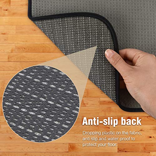 Sinland Microfiber Extra-Large Pet Food Mat Dog Feeding Mat Pet Bowl Mat with Anti-Skid Backing 21Inch x 32Inch Grey - Image 4