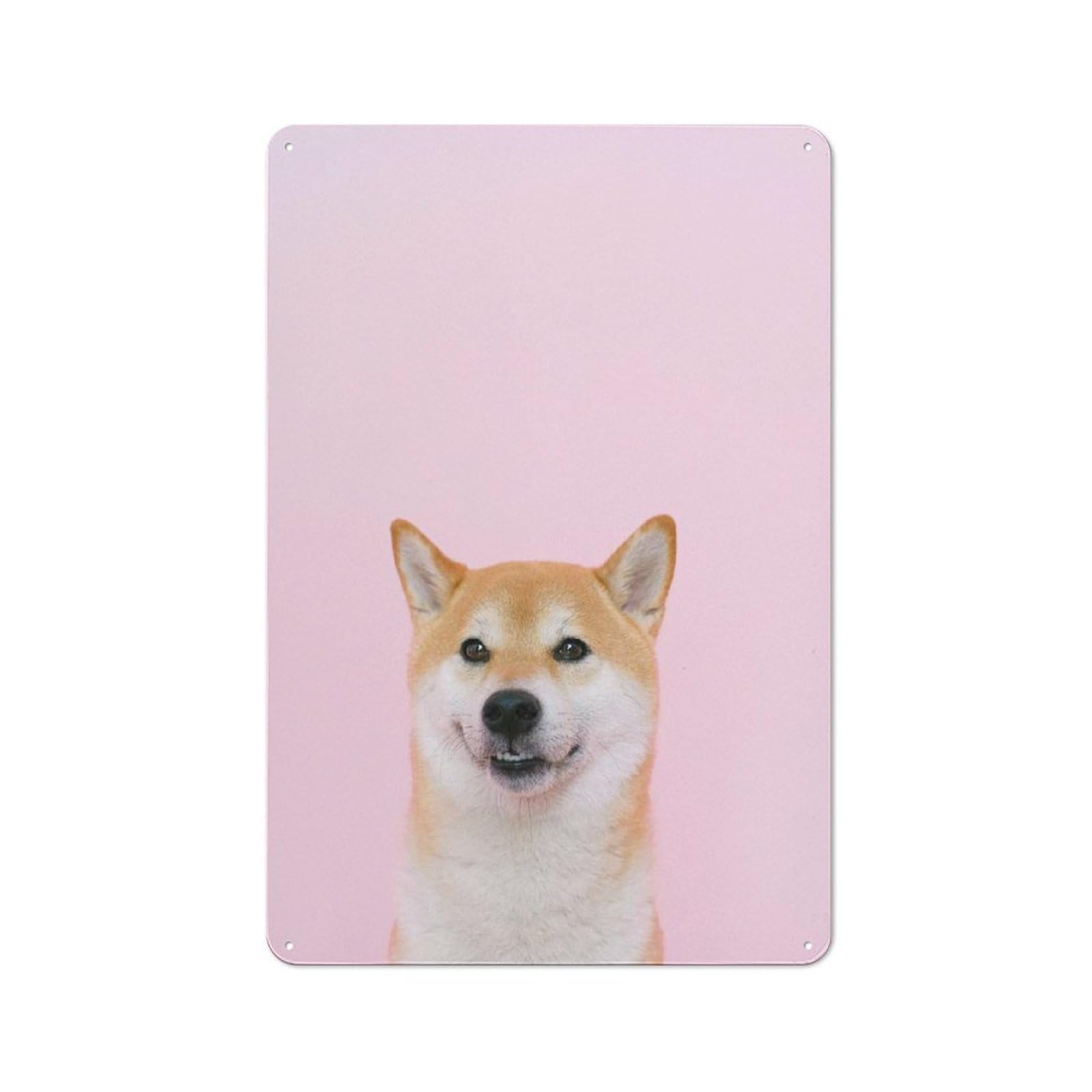 Classic Smiling Shiba Inu Metal Gift Sign 30x20cm, Small Space Decor for Home, Shop, Pub Or Studio Wall