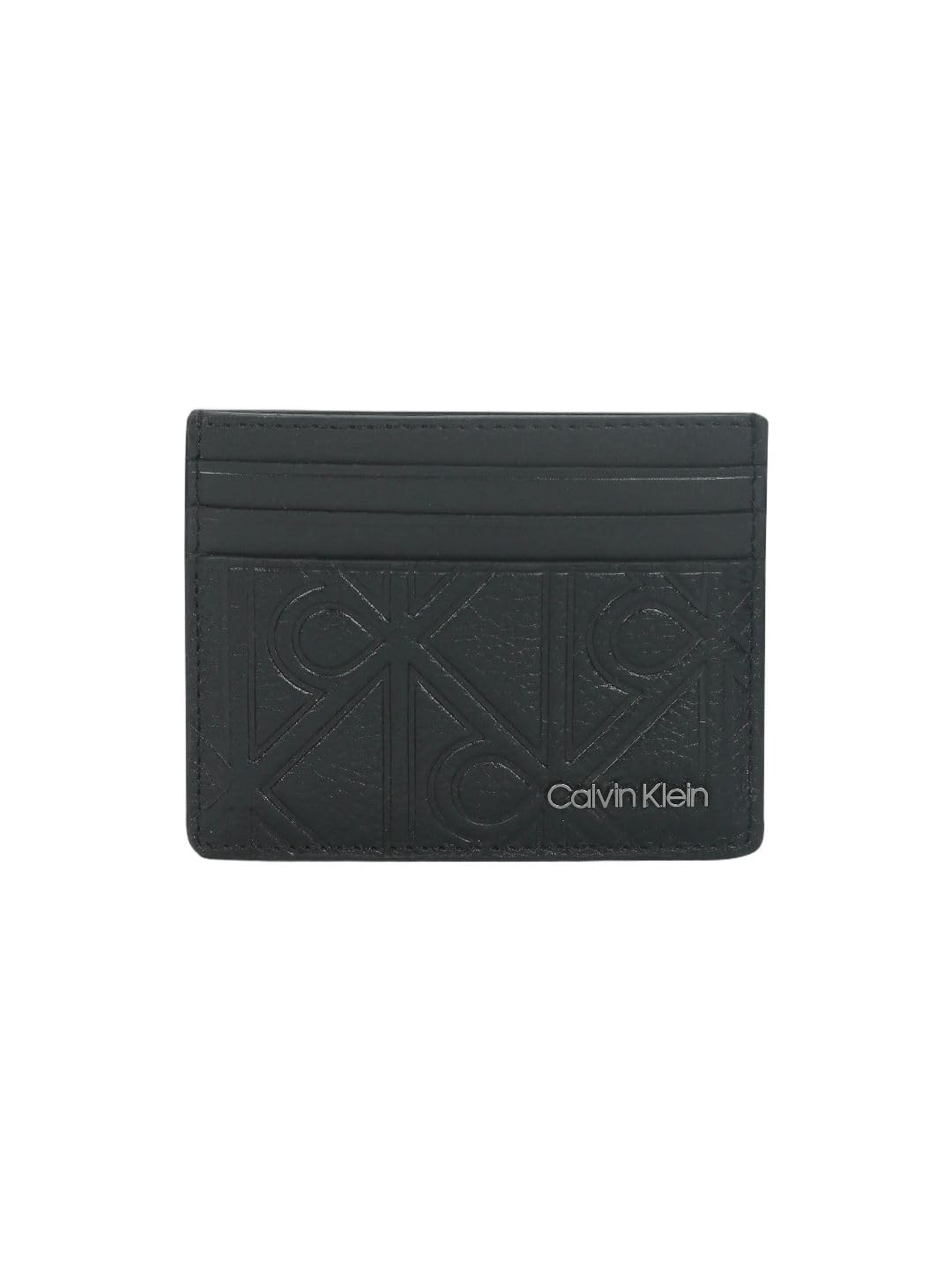 Logo black leather card wallet-image-25