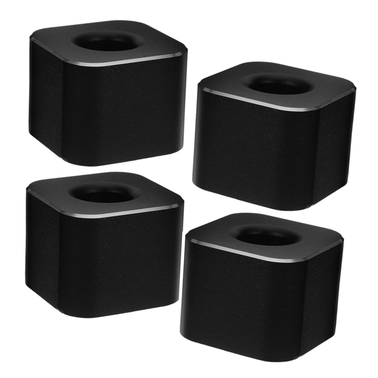 Mobestech Portapenne in Metallo 4 Pezzi in Lega di Alluminio Nero | Base Quadrata, Design Moderno e Compatto, per Scuola e Studio, Superficie Resistente e Facile da Pulire