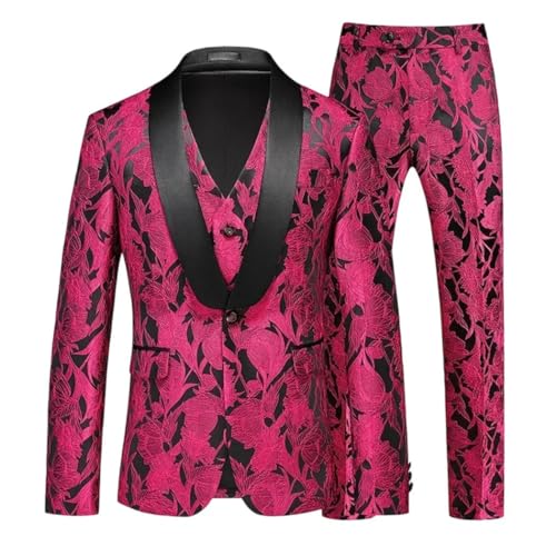 Men's 3 Piece Suit Set Wedding Party Formal Business Blazer Vest Trousers Regular Fit Casual Set